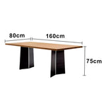LUXORA 140/160cm New Zealand Pine Solid Wood Dining Table - Minimalist Vintage Style Thick Stable Legs Versatile Dining & Work Table - Walnut