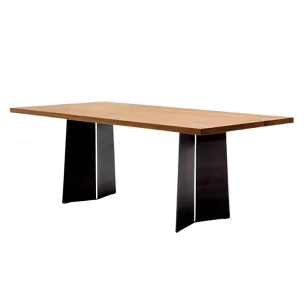 LUXORA 140/160cm New Zealand Pine Solid Wood Dining Table - Minimalist Vintage Style Thick Stable Legs Versatile Dining & Work Table - Walnut