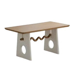 LUXORA 140/160cm New Zealand Pine Solid Wood Dining Table - Cream French Vintage Style Thick Stable Structure Designer Table for Dining & Living Spaces - Natural