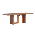 LUXORA 140/160cm New Zealand Pine Solid Wood Dining Table - Minimalist Arch Leg Design Thick Stable Structure Modern Table for Dining & Living Spaces - Natural