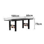 LUXORA 140/160cm Creative Rectangular Dining Table - Industrial Modern Design Sculptural Leg Structure Designer Table for Dining & Studio Spaces - Black