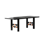 LUXORA 140/160cm Creative Rectangular Dining Table - Industrial Modern Design Sculptural Leg Structure Designer Table for Dining & Studio Spaces - Black