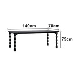 LUXORA 140/160cm American Solid Wood Dining Table - Turned Leg Design Rustic Vintage Style Durable Table for Dining & Living Spaces - Black