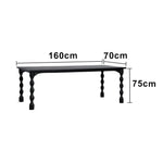 LUXORA 140/160cm American Solid Wood Dining Table - Turned Leg Design Rustic Vintage Style Durable Table for Dining & Living Spaces - Black