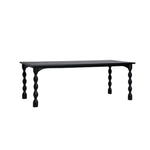 LUXORA 140/160cm American Solid Wood Dining Table - Turned Leg Design Rustic Vintage Style Durable Table for Dining & Living Spaces - Black