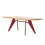LUXORA 140/160cm New Zealand Pine Solid Wood Dining Table - Nordic Bauhaus Design Thick Wood Top Stable Metal Legs for Dining & Work Spaces - Natural & Red