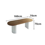 LUXORA 140/160cm Solid Wood Oval Dining Table - Nordic Minimalist Design Smooth Rounded Edges Pedestal Base Table for Dining & Living Spaces - Natural
