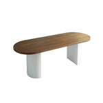 LUXORA 140/160cm Solid Wood Oval Dining Table - Nordic Minimalist Design Smooth Rounded Edges Pedestal Base Table for Dining & Living Spaces - Natural