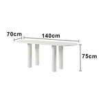 LUXORA 140/160cm French Solid Wood Long Table - Cream Minimalist Design Rounded Edges Stable Pedestal Legs for Dining & Living Spaces - Beige