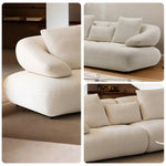 LUXORA Sofa with Adjustable Seat Depth - 3D Breathable Fabric, Wrap-Around Comfort Design - White