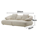 LUXORA Sofa with Adjustable Seat Depth - 3D Breathable Fabric, Wrap-Around Comfort Design - White