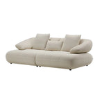 LUXORA Sofa with Adjustable Seat Depth - 3D Breathable Fabric, Wrap-Around Comfort Design - White