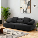 LUXORA Sofa with Adjustable Seat Depth - 3D Breathable Fabric, Wrap-Around Comfort Design - Black