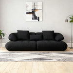 LUXORA Sofa with Adjustable Seat Depth - 3D Breathable Fabric, Wrap-Around Comfort Design - Black