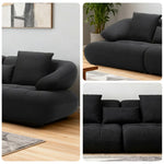 LUXORA Sofa with Adjustable Seat Depth - 3D Breathable Fabric, Wrap-Around Comfort Design - Black