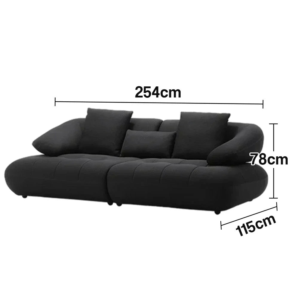 LUXORA Sofa with Adjustable Seat Depth - 3D Breathable Fabric, Wrap-Around Comfort Design - Black