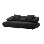 LUXORA Sofa with Adjustable Seat Depth - 3D Breathable Fabric, Wrap-Around Comfort Design - Black