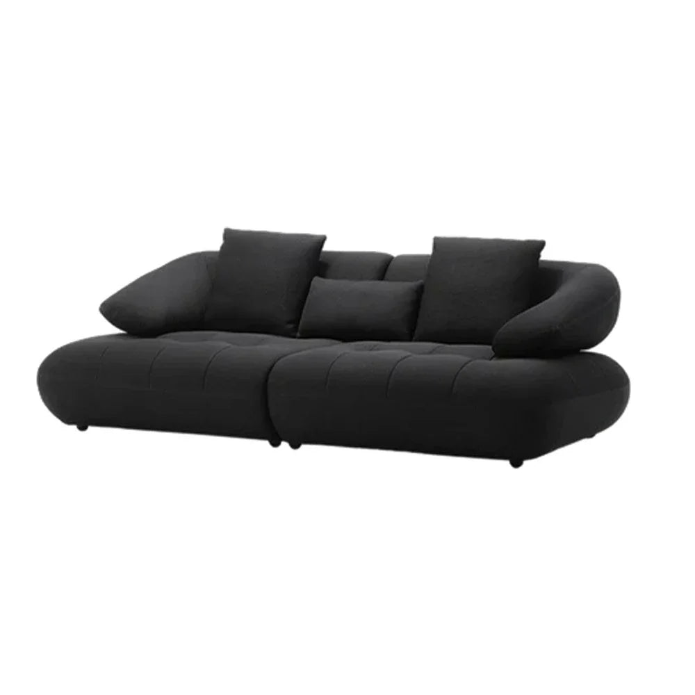 LUXORA Sofa with Adjustable Seat Depth - 3D Breathable Fabric, Wrap-Around Comfort Design - Black