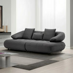 LUXORA Sofa with Adjustable Seat Depth - 3D Breathable Fabric, Wrap-Around Comfort Design - Grey
