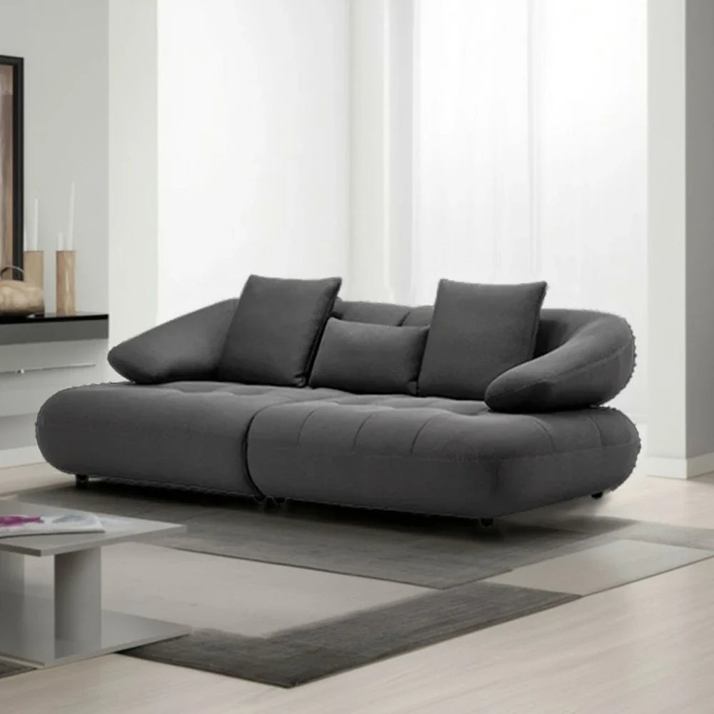 LUXORA Sofa with Adjustable Seat Depth - 3D Breathable Fabric, Wrap-Around Comfort Design - Grey