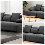 LUXORA Sofa with Adjustable Seat Depth - 3D Breathable Fabric, Wrap-Around Comfort Design - Grey