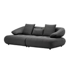 LUXORA Sofa with Adjustable Seat Depth - 3D Breathable Fabric, Wrap-Around Comfort Design - Grey