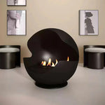 LIVARA Spherical Flame - Pit, Bio-Ethanol Fire Modern 360-degree Fireplace Eco-Friendly View, Clean 60cm/80cm High-Temperature Steel, Stainless Burning, Design