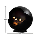 LIVARA Spherical Flame - Pit, Bio-Ethanol Fire Modern 360-degree Fireplace Eco-Friendly View, Clean 60cm/80cm High-Temperature Steel, Stainless Burning, Design