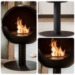 LIVARA Spherical Flame - Pit, Bio-Ethanol Fire Modern 360-degree Fireplace Eco-Friendly View, Clean 60cm/80cm High-Temperature Steel, Stainless Burning, Design