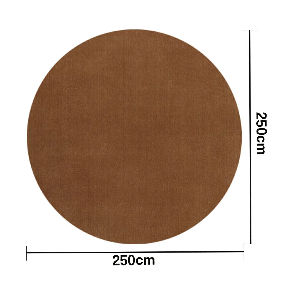 LUXORA 200/250cm Round Floor Rugs, Handwoven Craftsmanship, Soft Rebound Comfort, Classic Traditional Weave, Timeless Look, Ideal for Multiple Spaces -Chestnut Brown