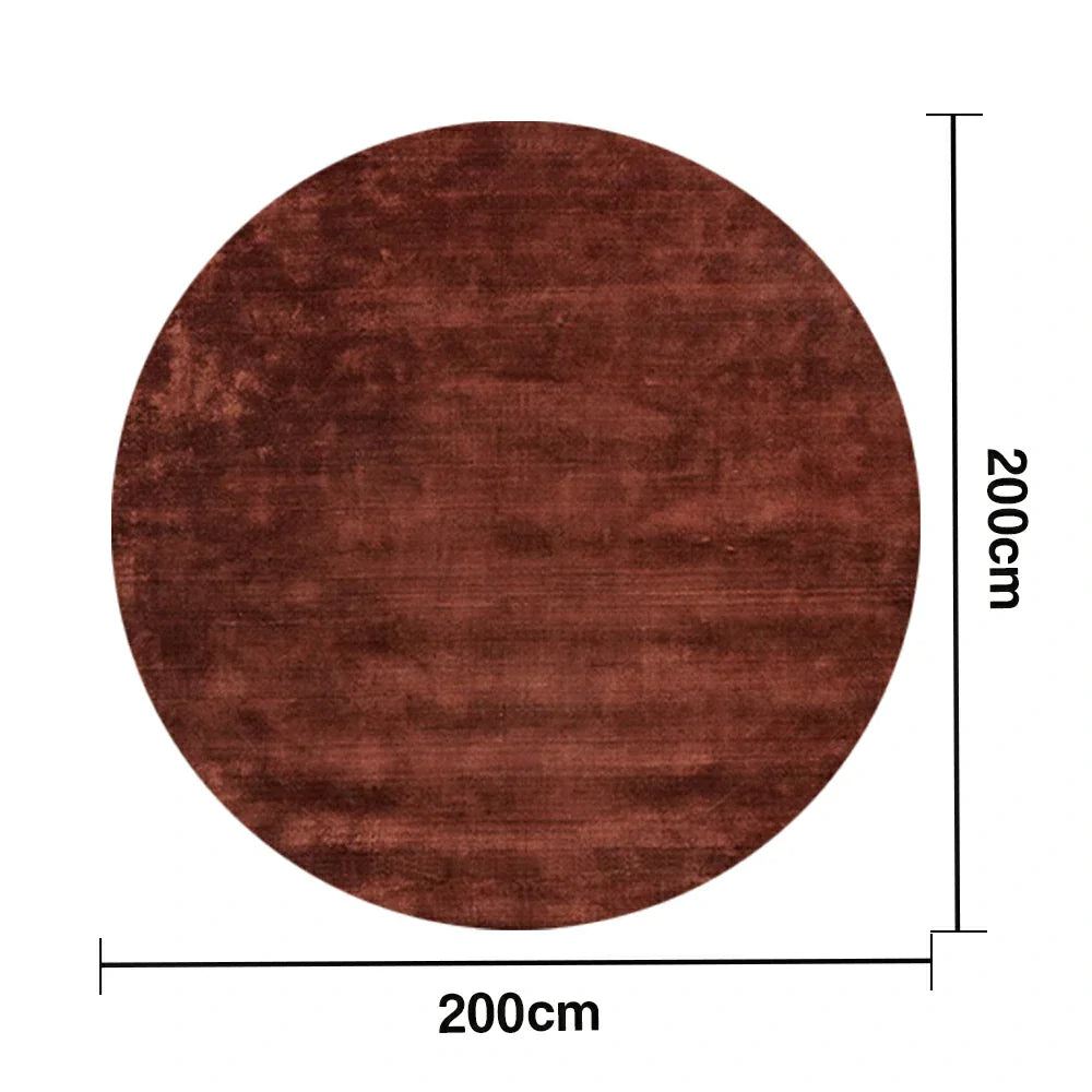 LUXORA 200/250cm Round Floor Rugs, Handwoven Craftsmanship, Soft Rebound Comfort, Classic Traditional Weave, Timeless Look, Ideal for Multiple Spaces -Rust Red