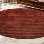 LUXORA 200/250cm Round Floor Rugs, Handwoven Craftsmanship, Soft Rebound Comfort, Classic Traditional Weave, Timeless Look, Ideal for Multiple Spaces -Rust Red