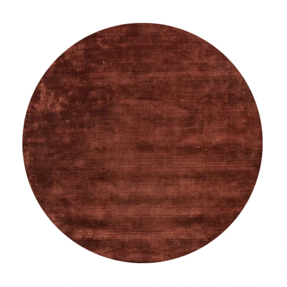 LUXORA 200/250cm Round Floor Rugs, Handwoven Craftsmanship, Soft Rebound Comfort, Classic Traditional Weave, Timeless Look, Ideal for Multiple Spaces -Rust Red