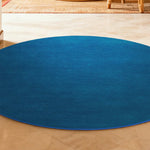 LUXORA 200/250cm Round Floor Rugs, Handwoven Craftsmanship, Soft Rebound Comfort, Classic Traditional Weave, Timeless Look, Ideal for Multiple Spaces -Blues