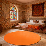 LUXORA 200/250cm Round Floor Rugs, Handwoven Craftsmanship, Soft Rebound Comfort, Classic Traditional Weave, Timeless Look, Ideal for Multiple Spaces -Orange