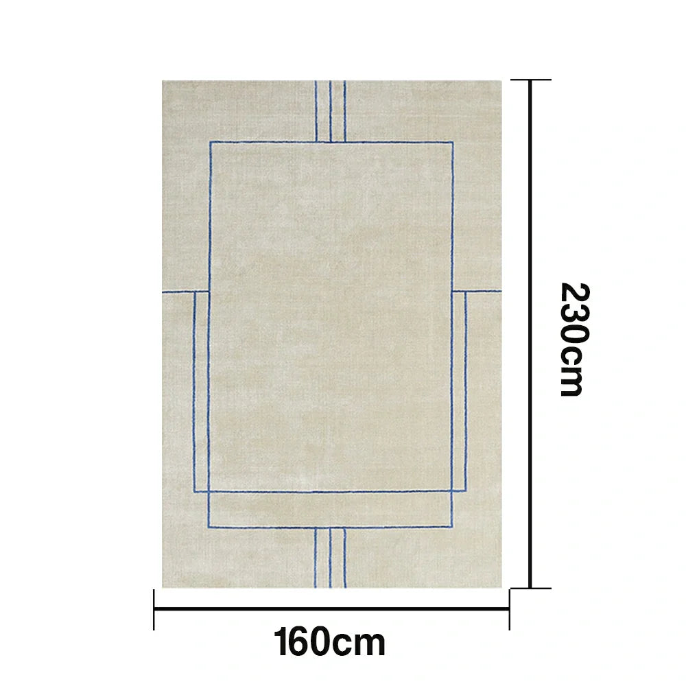 LUXORA 160/200cm Floor Rugs -Sophia Sketch Theme, Flame-Resistant Design, Non-Slip Base, Solution-Dyed Silk Fibre, Dual-Surface Handcrafted Finish