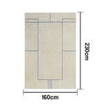 LUXORA 160/200cm Floor Rugs -Sophia Sketch Theme, Handcrafted Silk Fibre Rug, Flame-Resistant and Anti-Slip, Designed for Living Spaces