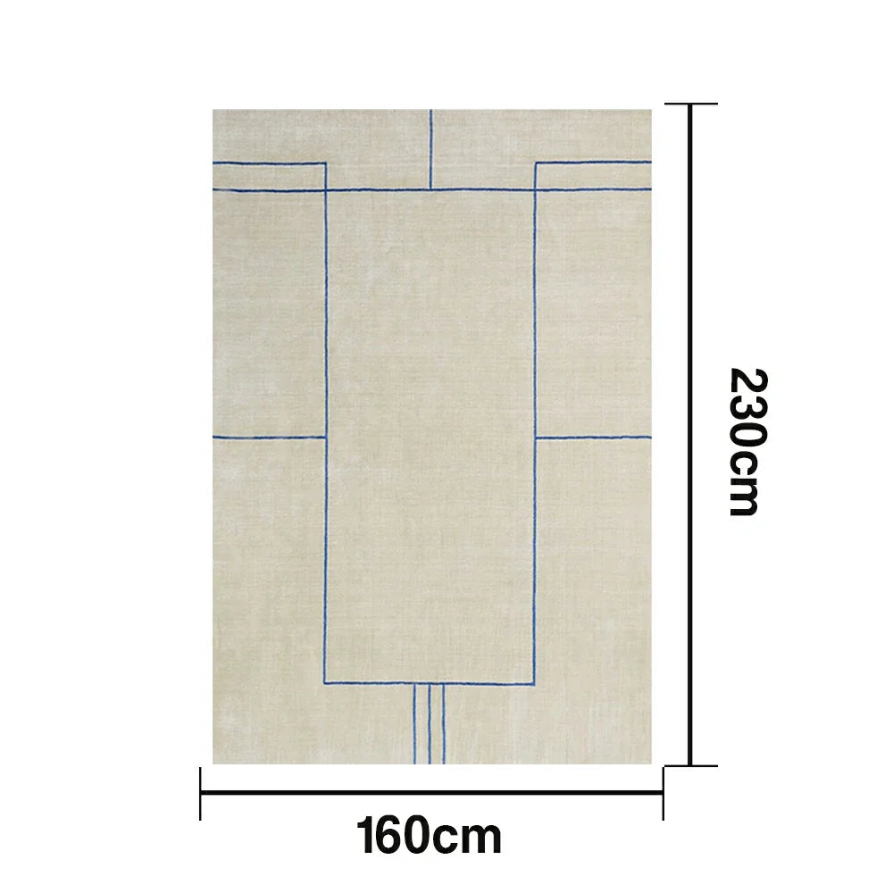 LUXORA 160/200cm Floor Rugs -Sophia Sketch Theme, Handcrafted Silk Fibre Rug, Flame-Resistant and Anti-Slip, Designed for Living Spaces