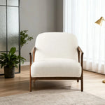 LUXORA Lounge Chair - Deep Seat Comfort, Cotton-Linen Upholstery, Relaxed Modern Style - White