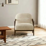 LUXORA Lounge Chair - Deep Seat Comfort, Cotton-Linen Upholstery, Relaxed Modern Style - Beige