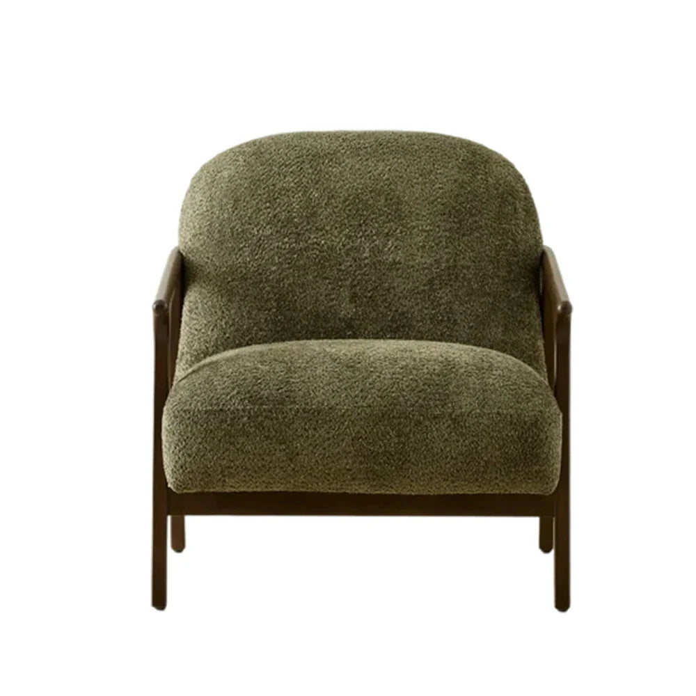 LUXORA Lounge Chair - Deep Seat Comfort, Cotton-Linen Upholstery, Relaxed Modern Style - Green