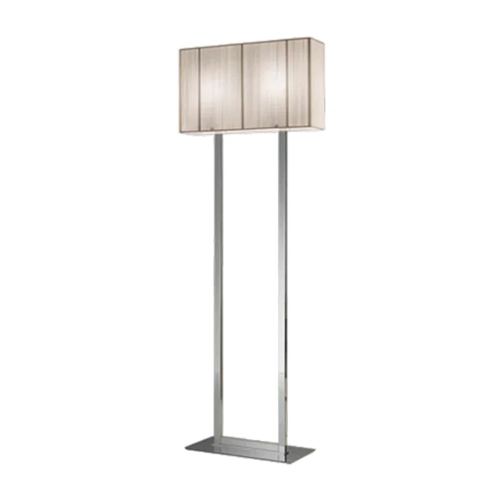LUXORA Floor Lamp - Soft Ambient Lighting, Hand-Crafted Wire Design, Beige Shade, Metal Frame with Silver Base