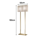LUXORA Floor Lamp - Soft Ambient Lighting, Hand-Crafted Wire Design, Beige Shade, Metal Frame with Gold Base