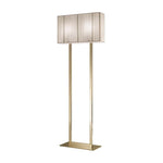 LUXORA Floor Lamp - Soft Ambient Lighting, Hand-Crafted Wire Design, Beige Shade, Metal Frame with Gold Base