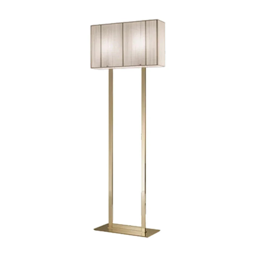 LUXORA Floor Lamp - Soft Ambient Lighting, Hand-Crafted Wire Design, Beige Shade, Metal Frame with Gold Base