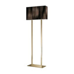 LUXORA Floor Lamp - Soft Ambient Lighting, Hand-Crafted Wire Design, Grey Shade, Metal Frame with Gold Base