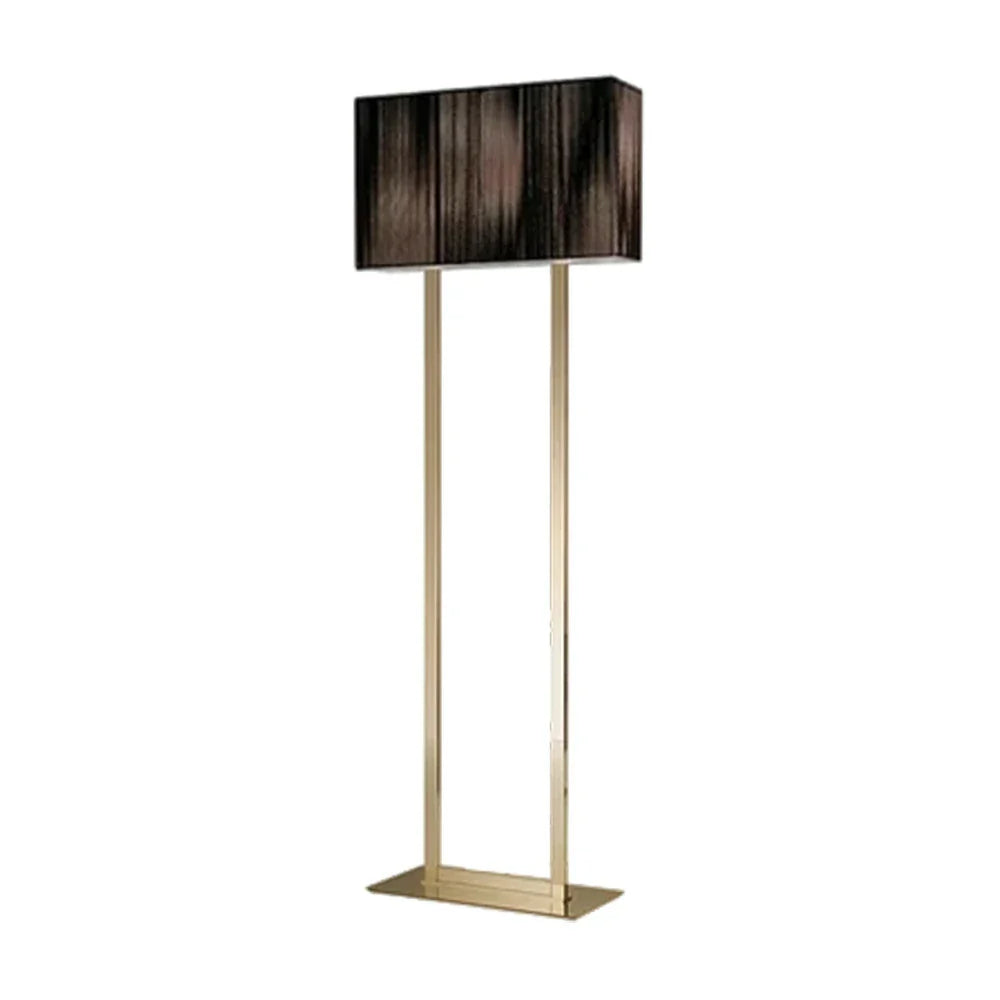 LUXORA Floor Lamp - Soft Ambient Lighting, Hand-Crafted Wire Design, Grey Shade, Metal Frame with Gold Base