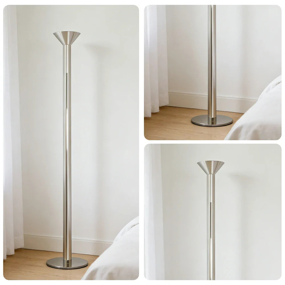 LUXORA Floor Lamp - Soft Ambient Lighting, Multi-Scene Use, Fabric Shade, Metal Frame with Stable Base - Silver