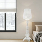 LUXORA Floor Lamp - Elegant Ambient Lighting, Adjustable Light Direction, Fabric Shade, Sturdy Metal Frame - White