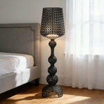 LUXORA Floor Lamp - Elegant Ambient Lighting, Adjustable Light Direction, Fabric Shade, Sturdy Metal Frame - Black